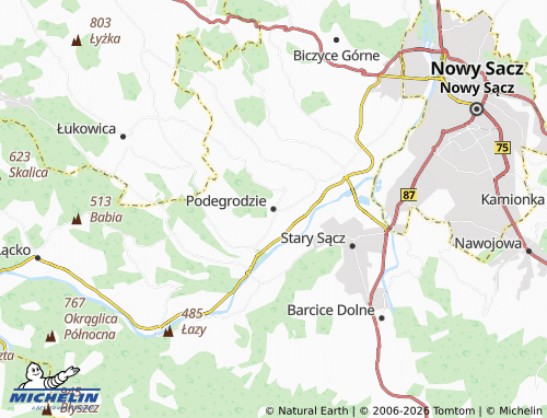 MICHELIN Podegrodzie map - ViaMichelin