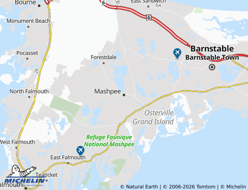 Kaart MICHELIN Mashpee - ViaMichelin