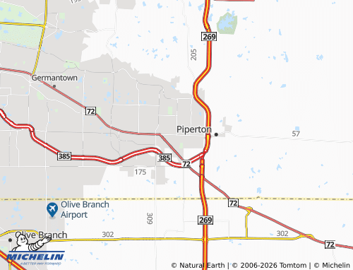Carte MICHELIN Collierville - ViaMichelin