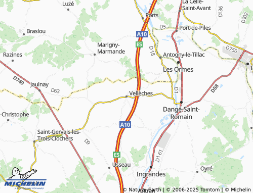 Mappa MICHELIN Vellèches - ViaMichelin