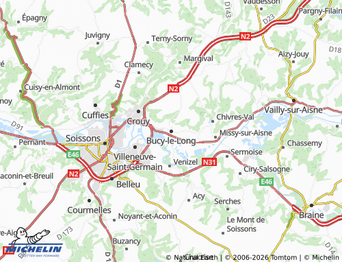 Mapa MICHELIN Bucy-le-Long - ViaMichelin