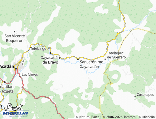 MICHELIN San Jerónimo Xayacatlán map - ViaMichelin