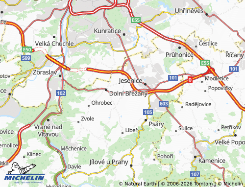 Kaart MICHELIN Zlatníky-Hodkovice - ViaMichelin
