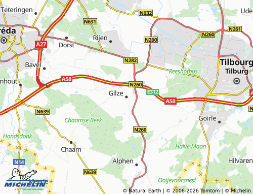 MICHELIN Gilze map - ViaMichelin