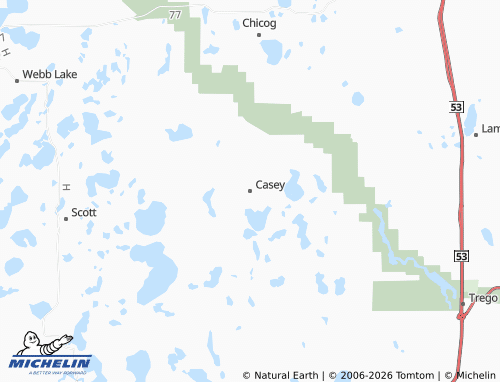 Mapa MICHELIN Casey - ViaMichelin