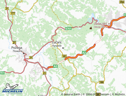 Carte MICHELIN Lučani - ViaMichelin