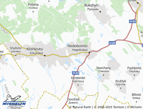 MICHELIN Shyrivtsi map - ViaMichelin