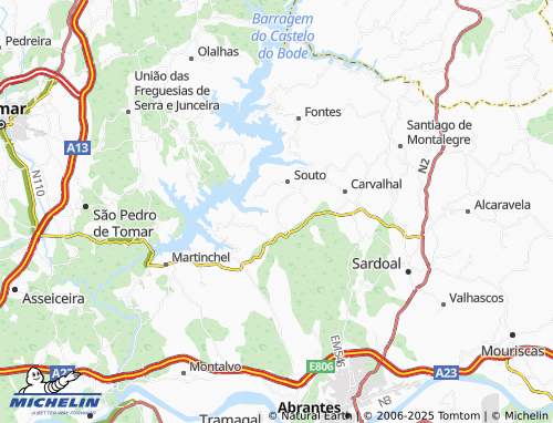 Carte MICHELIN Ribeira da Brunheta - ViaMichelin