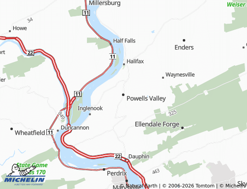 Kaart MICHELIN Powells Valley - ViaMichelin