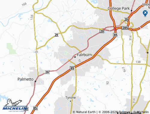 Mappa MICHELIN Fairburn - ViaMichelin