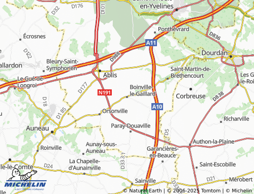 MICHELIN Boinville-le-Gaillard map - ViaMichelin