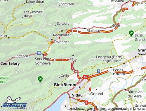 Mapa MICHELIN Péry - ViaMichelin