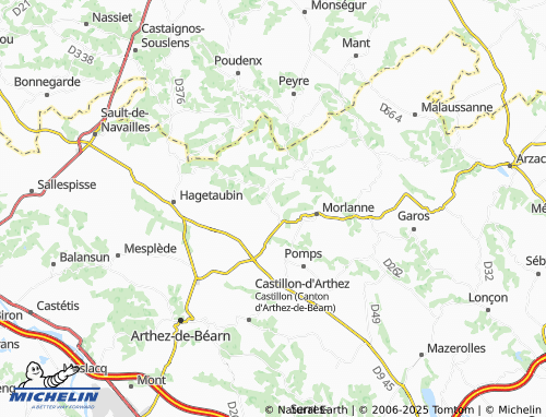 Carte MICHELIN Casteide-Candau - ViaMichelin