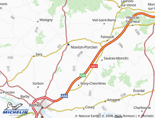 Mappa MICHELIN Corny-Machéroménil - ViaMichelin