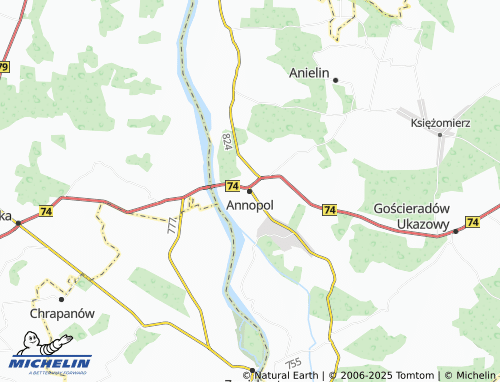 MICHELIN Annopol map - ViaMichelin