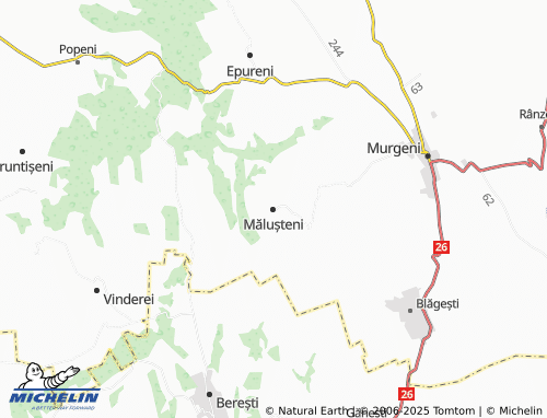 MICHELIN Mălușteni map - ViaMichelin