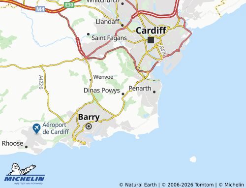 MICHELIN Dinas Powys map - ViaMichelin