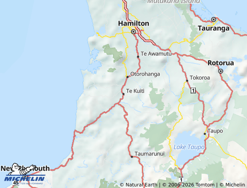 MICHELIN-Landkarte Waitomo - ViaMichelin