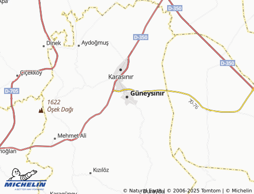 MICHELIN Güneysınır map - ViaMichelin