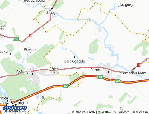 MICHELIN Belciugatele map - ViaMichelin