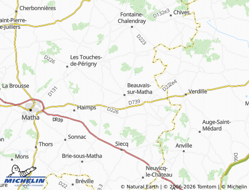 Mapa MICHELIN Beauvais-sur-Matha - ViaMichelin