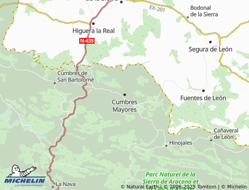 MICHELIN Cumbres Mayores map - ViaMichelin