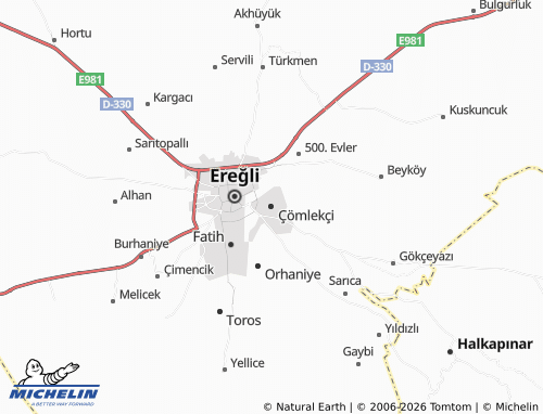 MICHELIN Çömlekçi map - ViaMichelin
