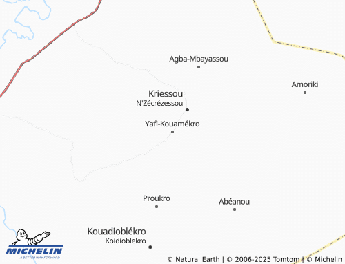 MICHELIN Yafi-Kouamékro map - ViaMichelin