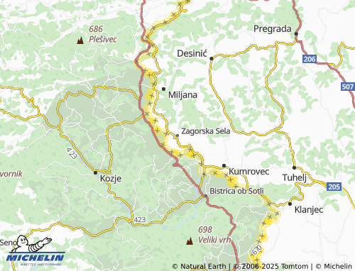 MICHELIN Zagorska Sela map - ViaMichelin