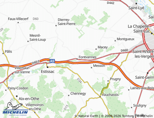 Mappa MICHELIN Fontvannes - ViaMichelin