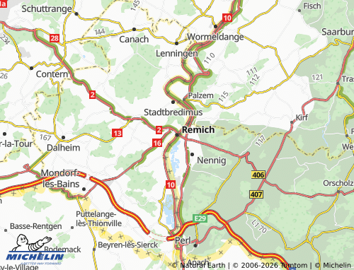 Carte MICHELIN Remich - ViaMichelin
