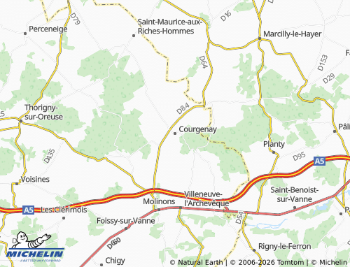 Mappa MICHELIN Courgenay - ViaMichelin