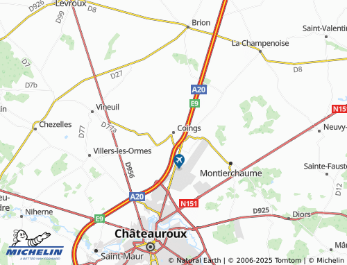 MICHELIN Coings map - ViaMichelin
