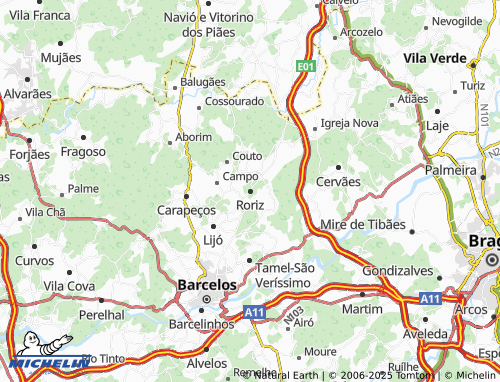 MICHELIN Roriz map - ViaMichelin
