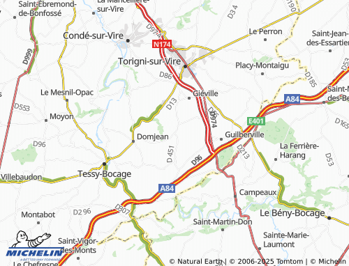 Carte MICHELIN Saint-Louet-sur-Vire - ViaMichelin