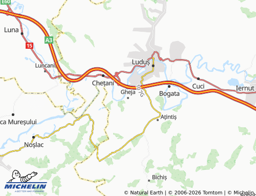 MICHELIN Gheja map - ViaMichelin