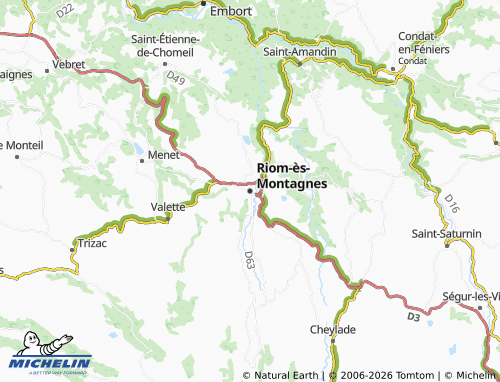 Carte MICHELIN Riom-ès-Montagnes - ViaMichelin