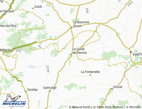 MICHELIN-Landkarte Le Gault-du-Perche - ViaMichelin