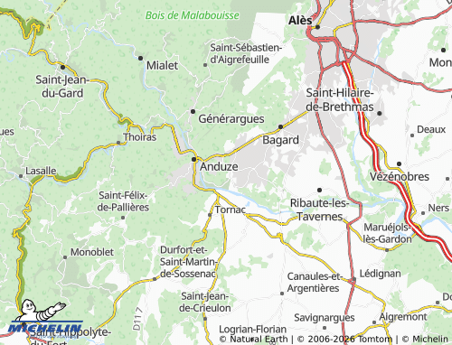 Carte MICHELIN Boisset-et-Gaujac - ViaMichelin