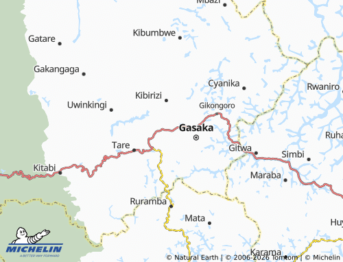 Mapa MICHELIN Bihanga - ViaMichelin