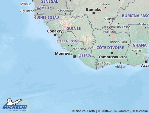 MICHELIN Liberia map - ViaMichelin