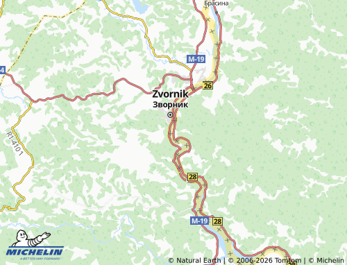 Mapa MICHELIN Mali Zvornik - ViaMichelin