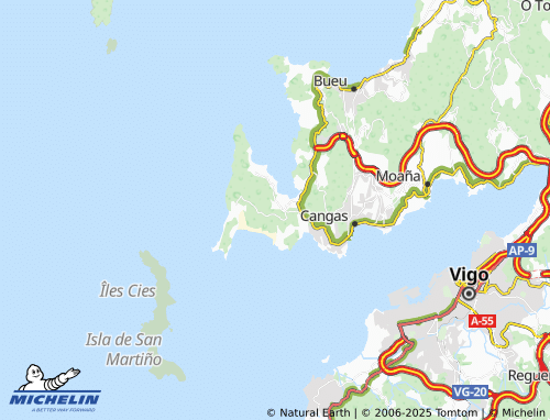 MICHELIN-Landkarte O Hío (Santo André) - ViaMichelin