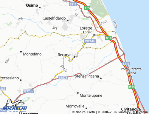 Kaart MICHELIN Recanati - ViaMichelin