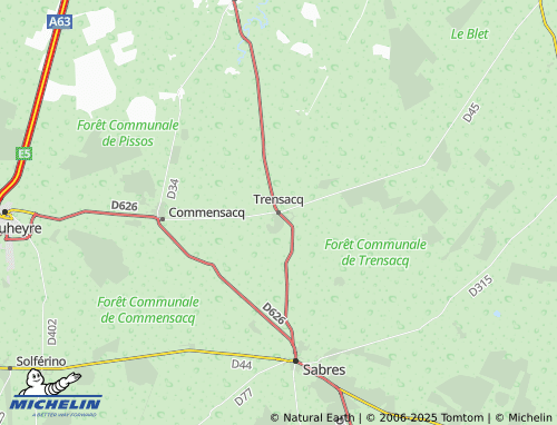 MICHELIN Trensacq map - ViaMichelin