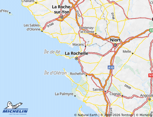 Mapa MICHELIN Charante-Marítimo - ViaMichelin