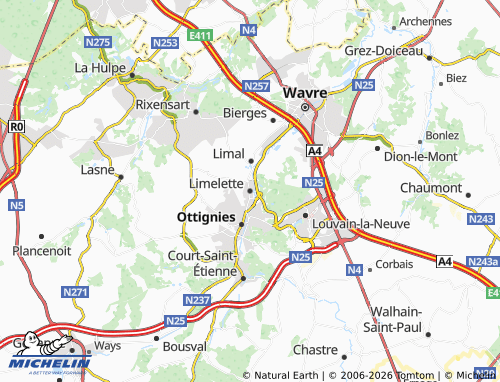 MICHELIN Limelette map - ViaMichelin