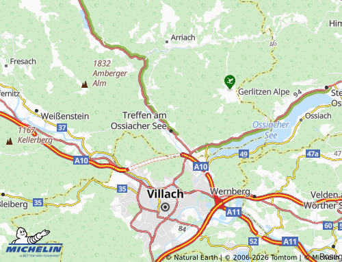 MICHELIN-Landkarte Treffen am Ossiacher See - ViaMichelin