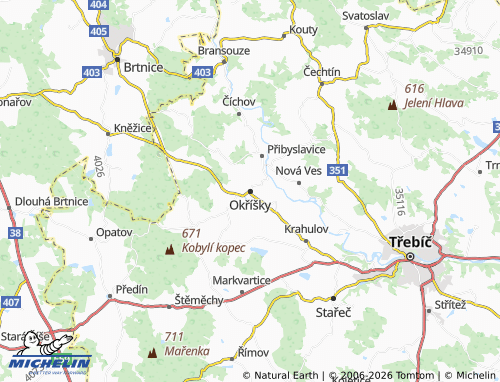 Mappa MICHELIN Okříšky - ViaMichelin