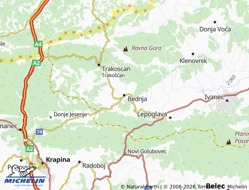 MICHELIN Bednja map - ViaMichelin